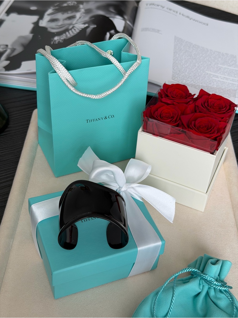 Tiffany & Co. Elsa Peretti Bone Cuff Black Ruthenium Medium Left Wrist $1,100